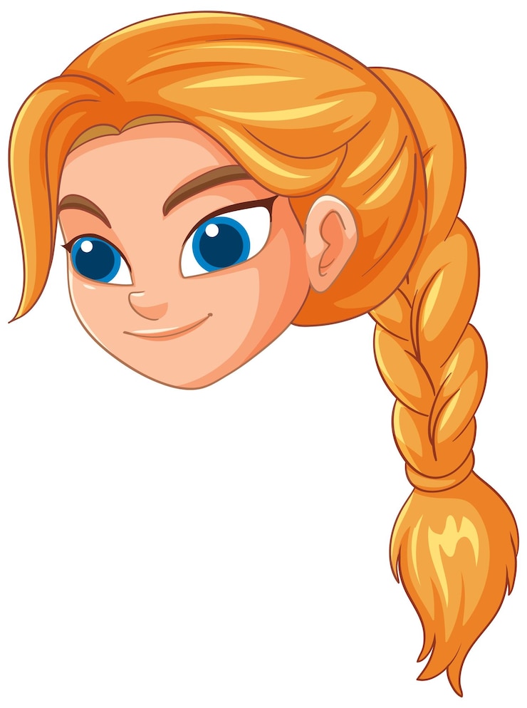 Vector gratuito niña sonriente con el cabello trenzado