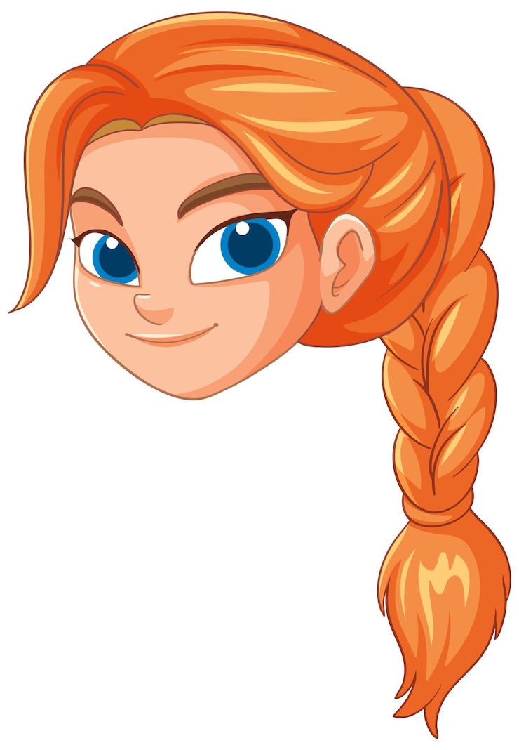 Vector gratuito niña sonriente con el cabello trenzado