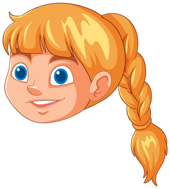 Niña sonriente con el cabello trenzado