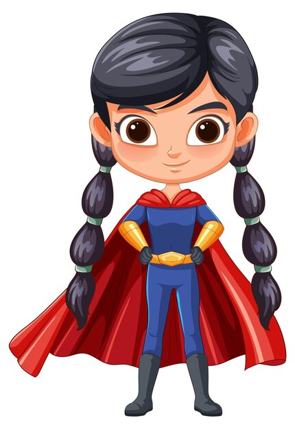 La niña superhéroe en la ilustración del disfraz