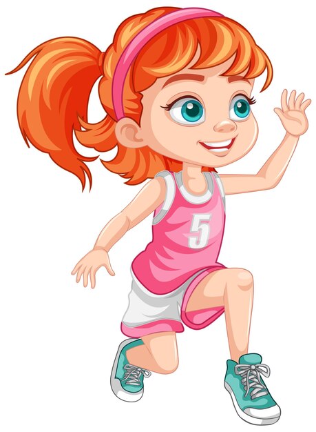Niña con traje de baloncesto