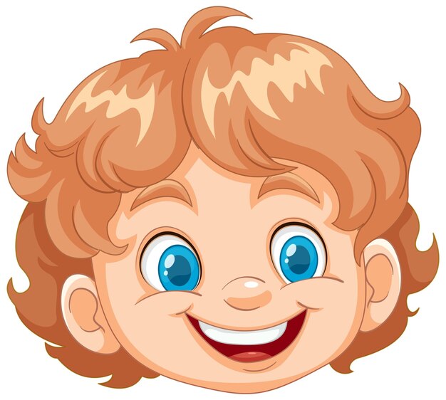 Niño alegre con ojos azules brillantes