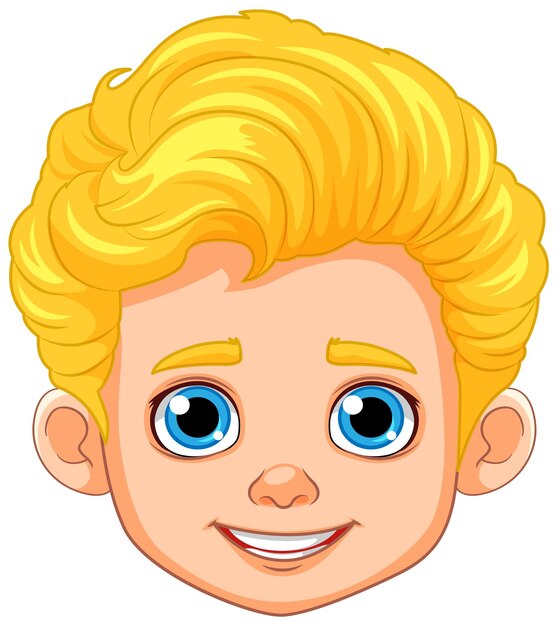 Niño con cabeza rubia y ojos azules