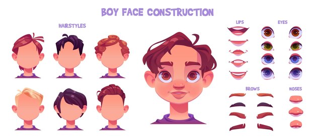 Niño cara construcción niño avatar creación