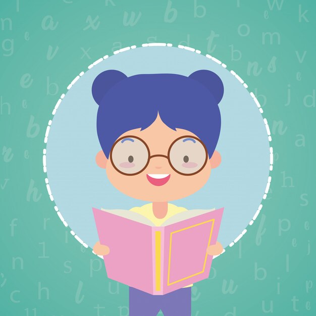 Niño en el día mundial del libro