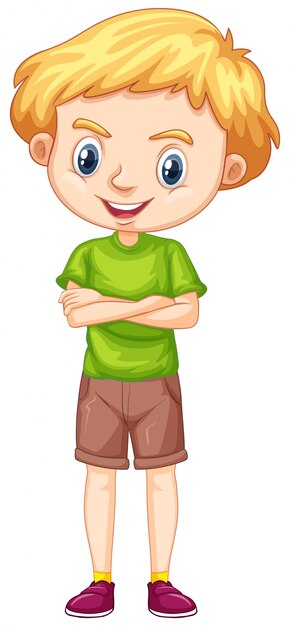 Un niño feliz de pie