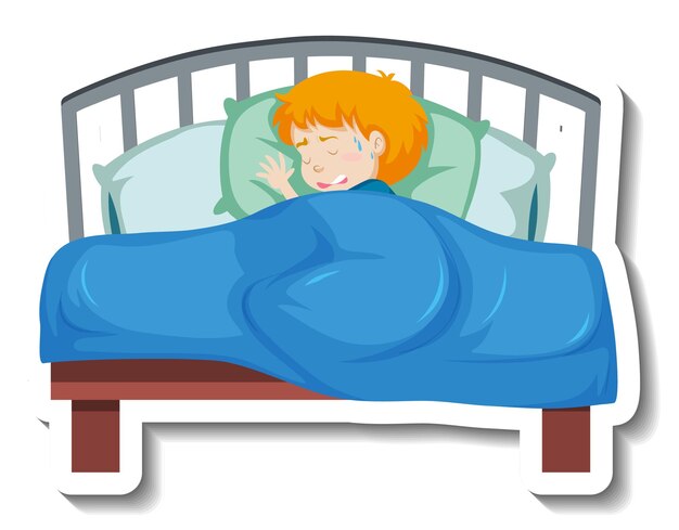 Un niño con fiebre temblando en una manta.