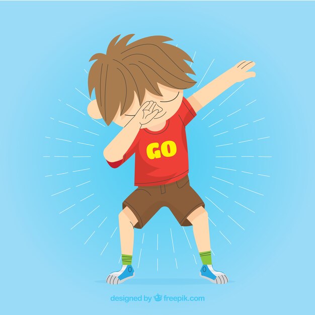 Niño haciendo movimiento dabbing