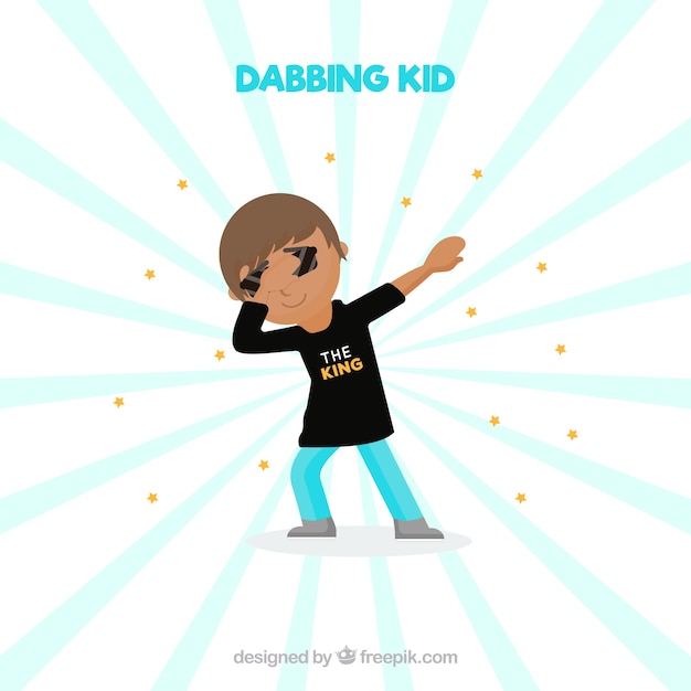 Niño haciendo movimiento dabbing