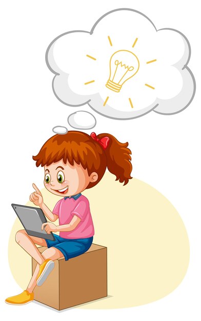 Un niño jugando iPad con bocadillo