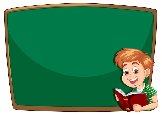 Niño leyendo en la pizarra