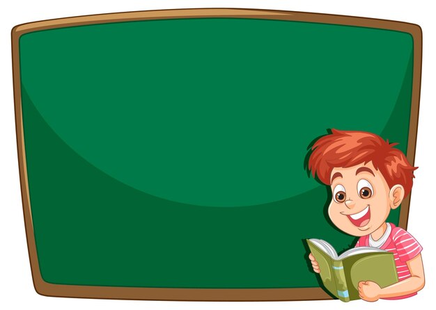 Niño leyendo en la pizarra