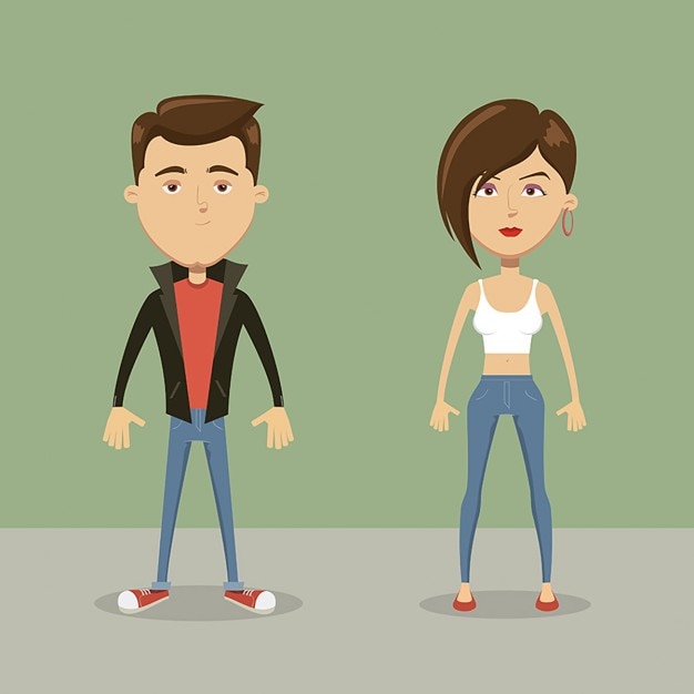 Vector gratuito niño y niña