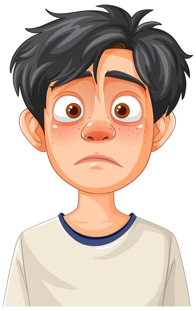 Niño preocupado con pecas