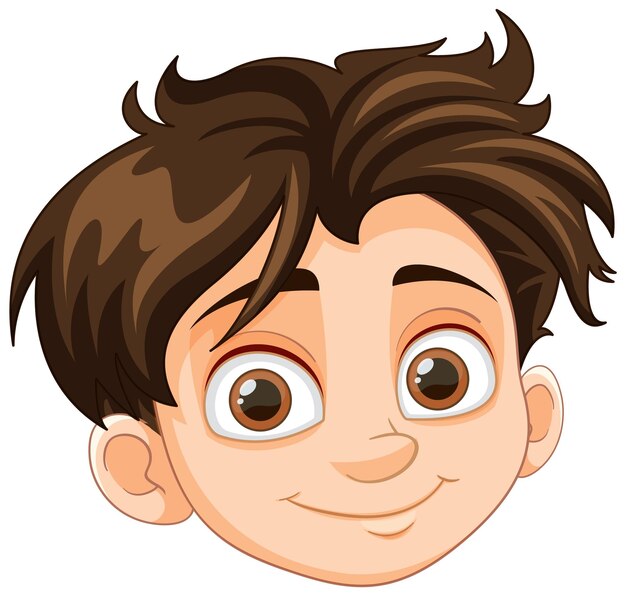 Niño sonriente de cabello marrón y ojos marrones