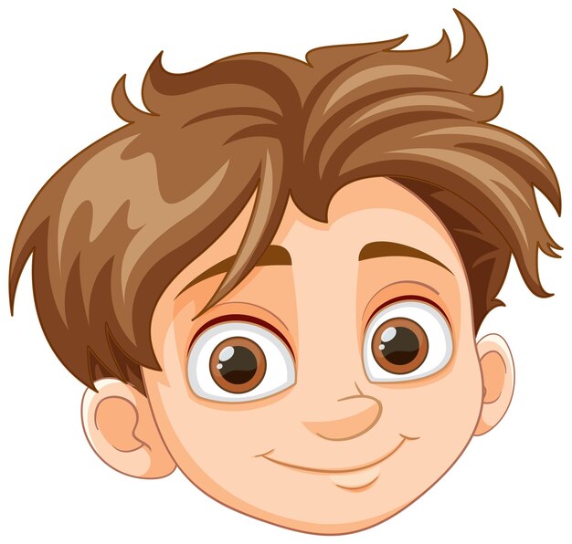 Niño sonriente de cabello marrón y ojos marrones