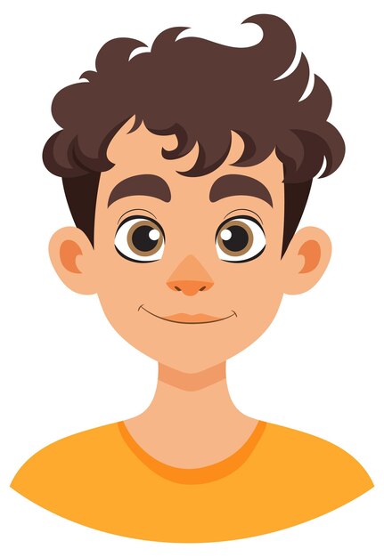 Niño sonriente con el cabello rizado
