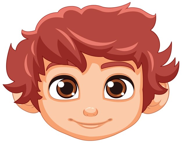Niño sonriente con cabello rosa Una ilustración de dibujos animados vectorial