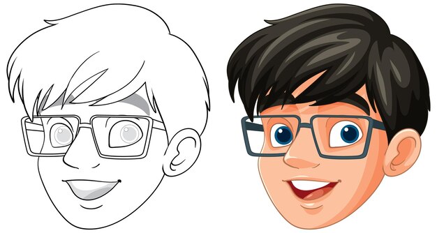 Niño sonriente con gafas