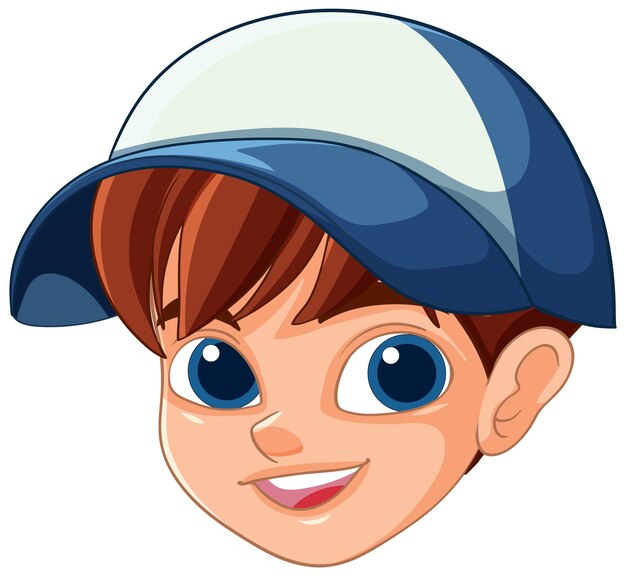 Niño sonriente con gorra de béisbol