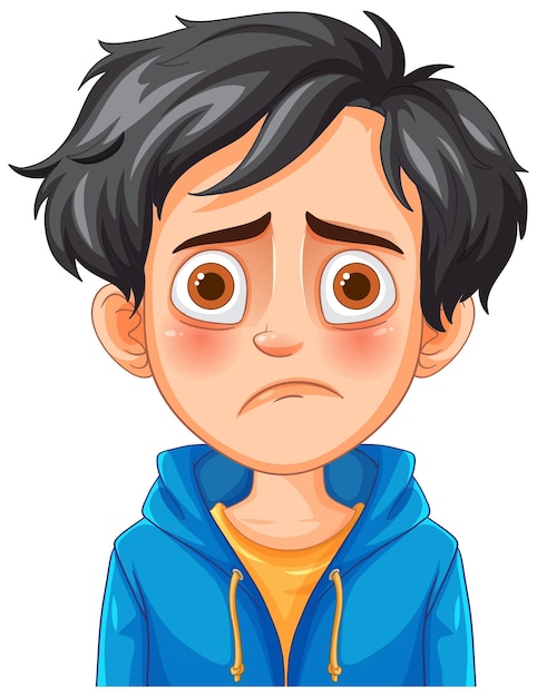Niño triste con expresión preocupada