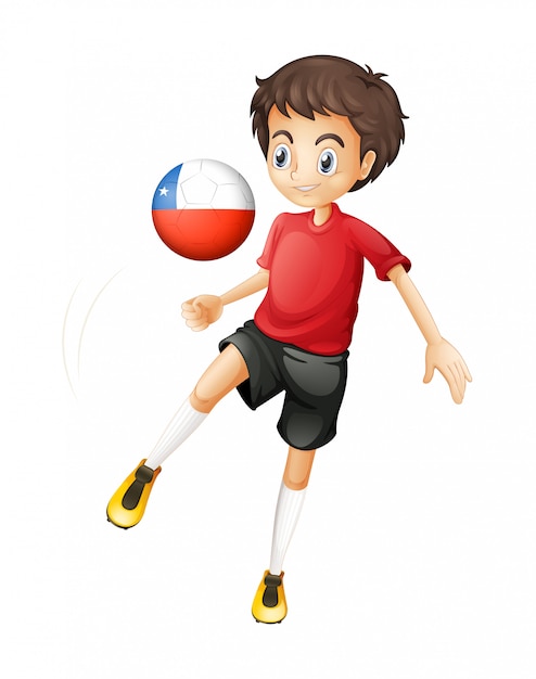 Un niño usando la pelota de chile