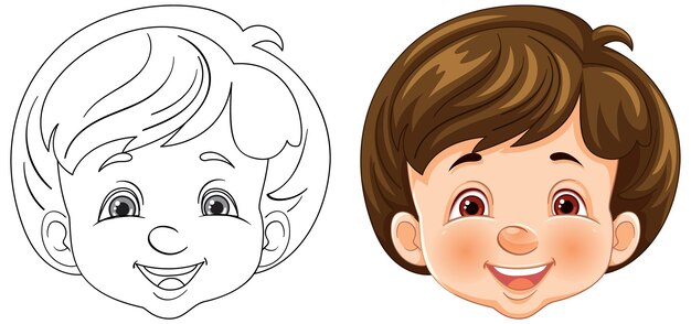 Niños alegres se enfrentan a una ilustración vectorial