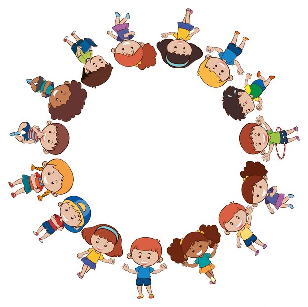 Niños alrededor de la frontera