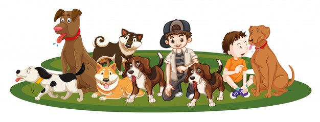 Niños con animales en aislados