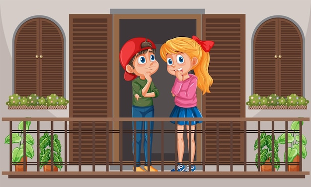 Niños en un balcón