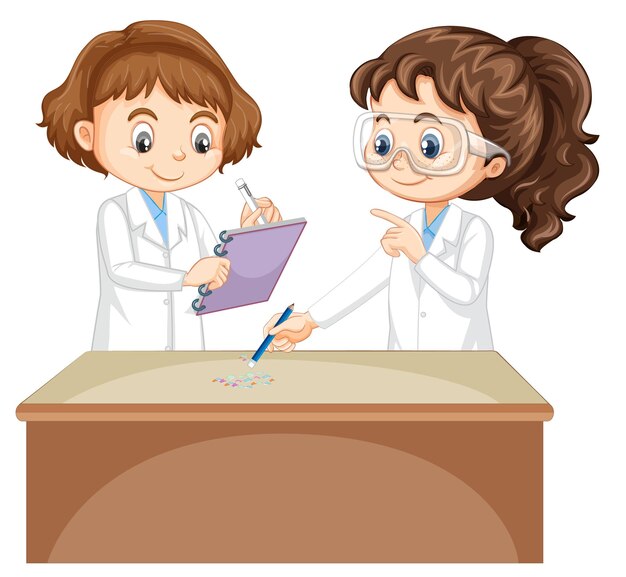 Niños científicos haciendo experimentos científicos