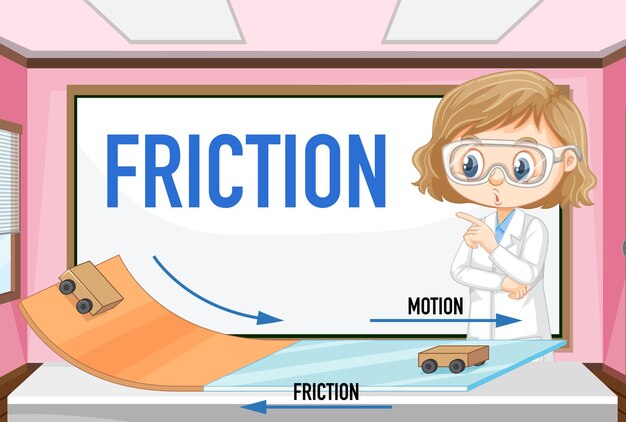 Niños científicos haciendo experimentos de fricción