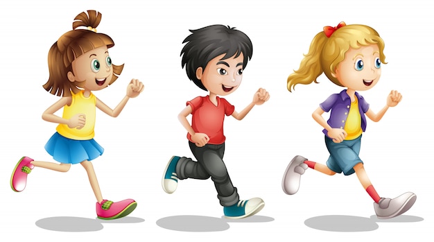 Vector gratuito niños corriendo