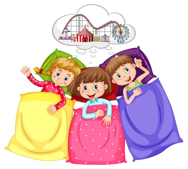 Niños durmiendo con bocadillo