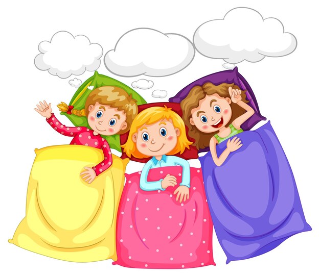 Niños durmiendo con bocadillo