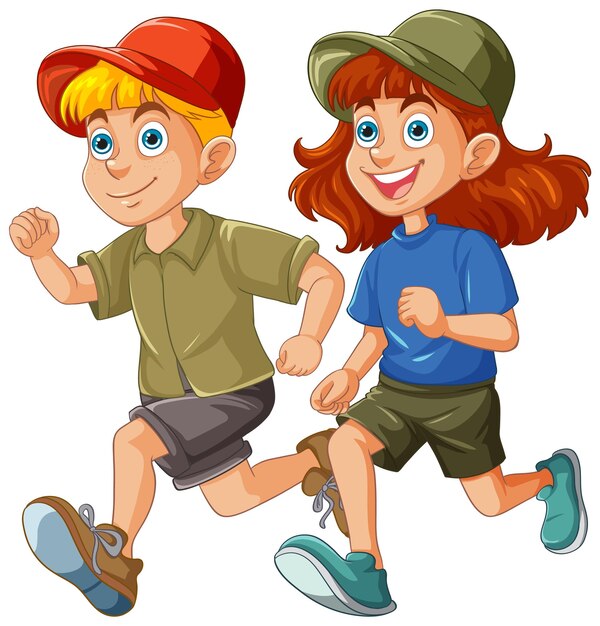 Niños felices corriendo juntos
