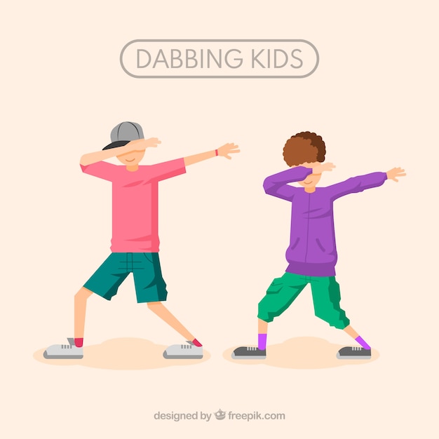 Niños haciendo el movimiento dabbing