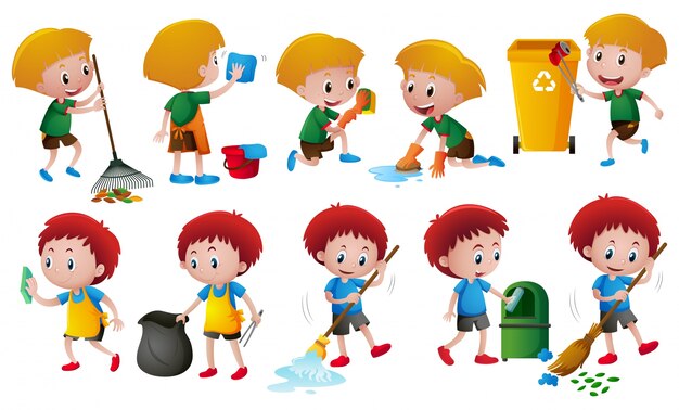Niños haciendo tareas diferentes