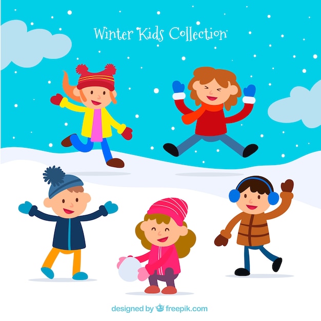Niños en invierno