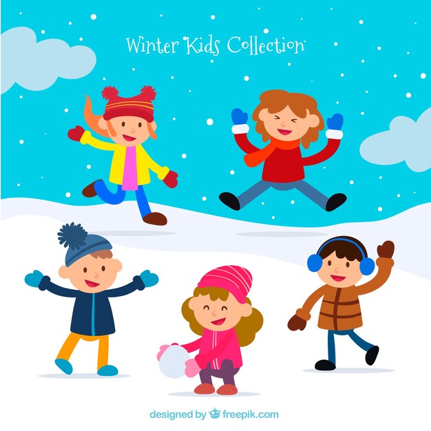 Niños en invierno