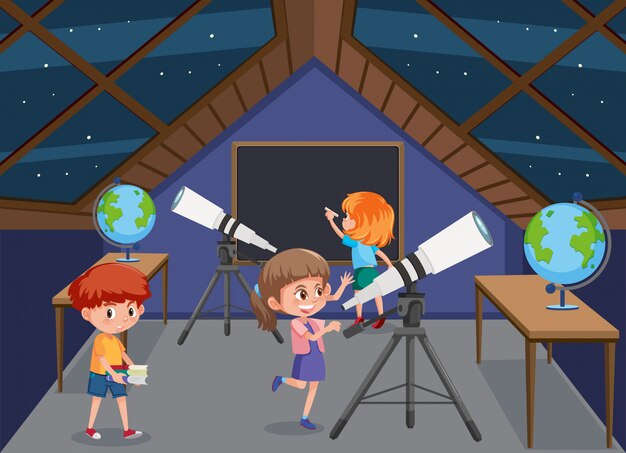 Interior del ático, sala de juegos para niños con muebles. acogedora