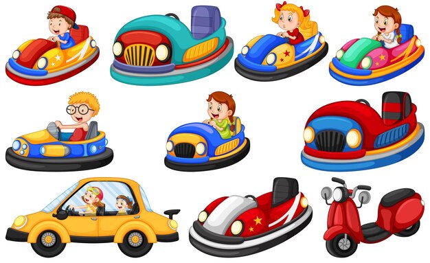 Niños montando en go kart