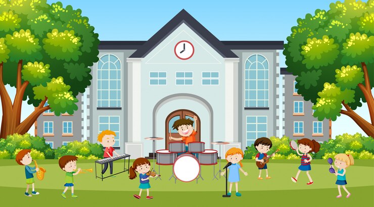 Vector gratuito niños y niñas activos que practican deportes y actividades lúdicas al aire libre