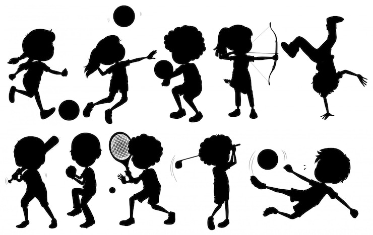 Vector gratuito niños participando en diferentes deportes.
