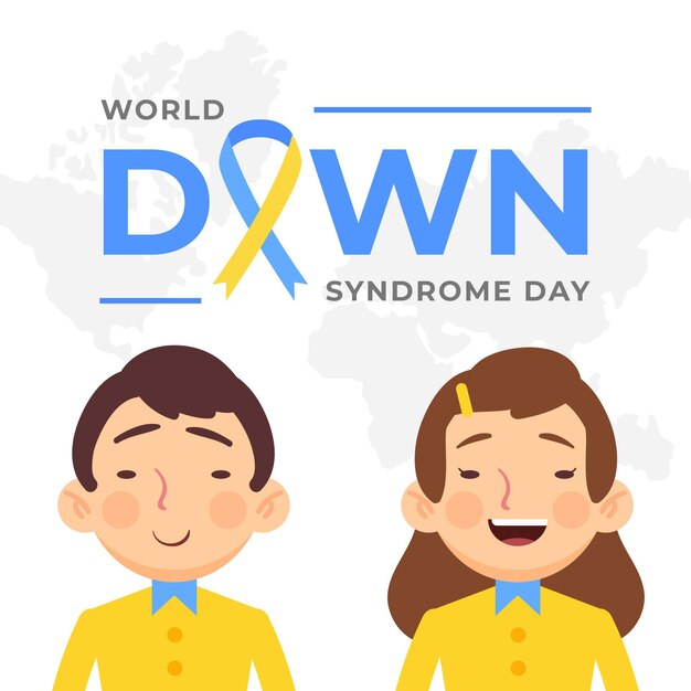 Niños planos del día mundial del síndrome de down