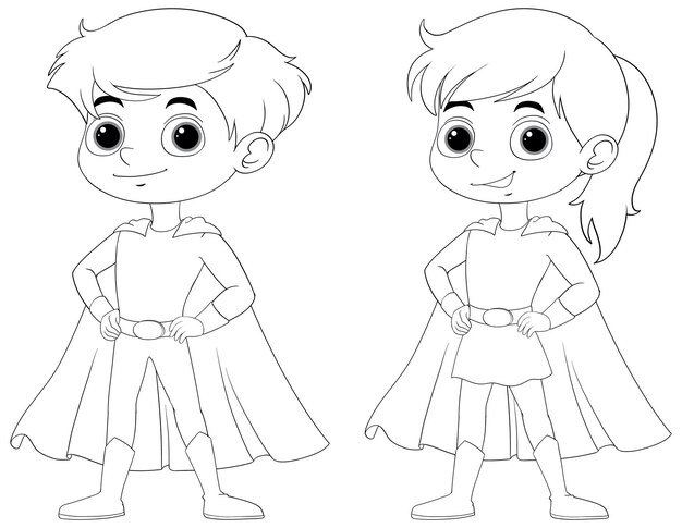 Niños superhéroes listos para la aventura