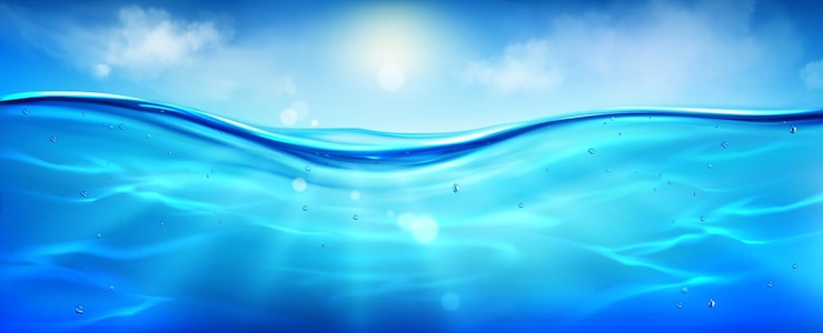Vector gratuito nivel de superficie del agua del mar o del océano