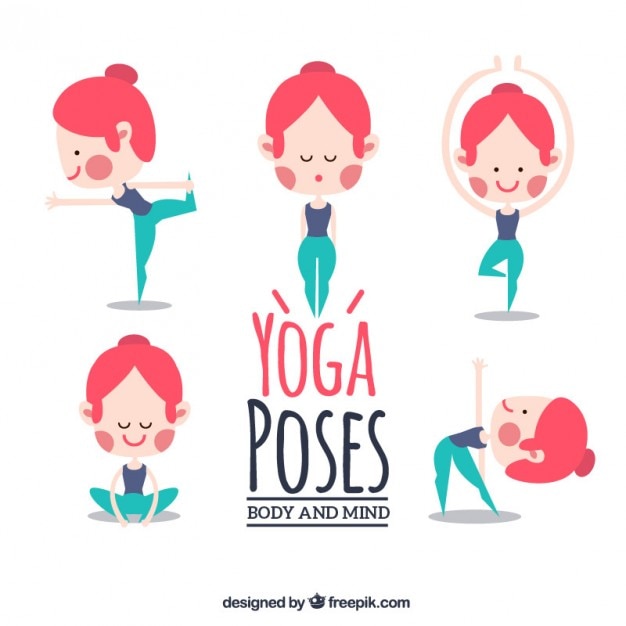 Vector gratuito niza posturas de yoga chica haciendo