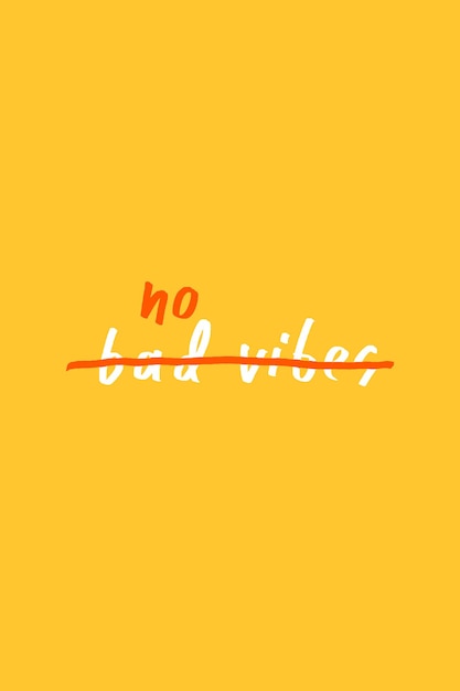 No hay malas vibraciones doodle tipografía vector