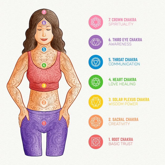 Nombres de chakras y sus poderes.